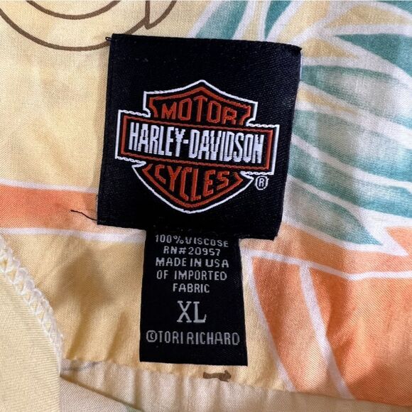 Vintage Harley Davidson | Tori Richard Collab Tropical Hawaiian Shirt - Picture 4 of 12